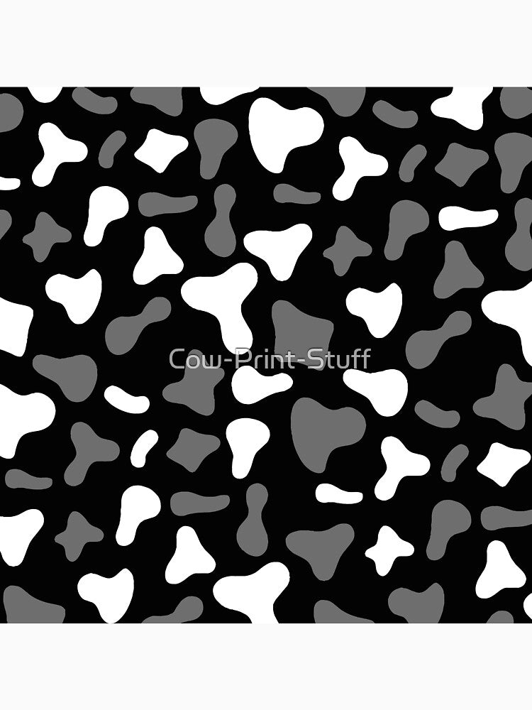 Grey White Cow Pattern on Black Cow | Holstein Cow Pattern by Cow-Print-Stuff