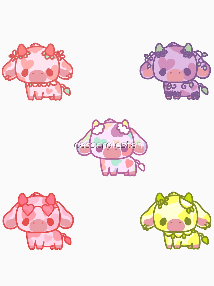 fluffy rainbow cows set 1 by casserolestan