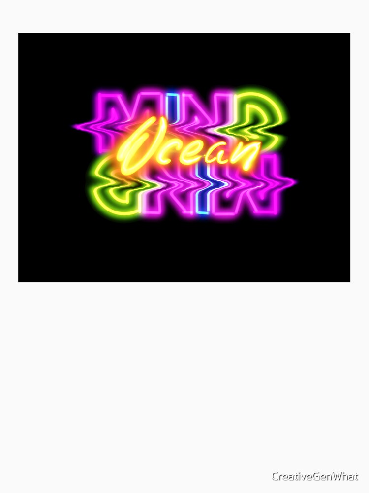 Ocean Mind Neon Drawing by CreativeGenWhat