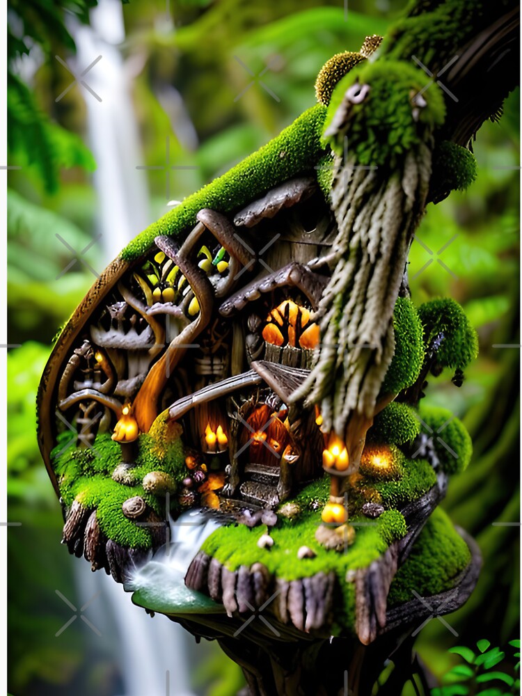 A stunning lush Fairycore Elf forest in detail by PixieDustAIArt
