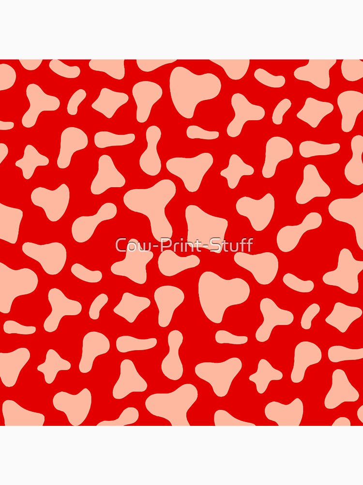 Pink Cow Pattern on Red Cow | Holstein Cow Pattern by Cow-Print-Stuff