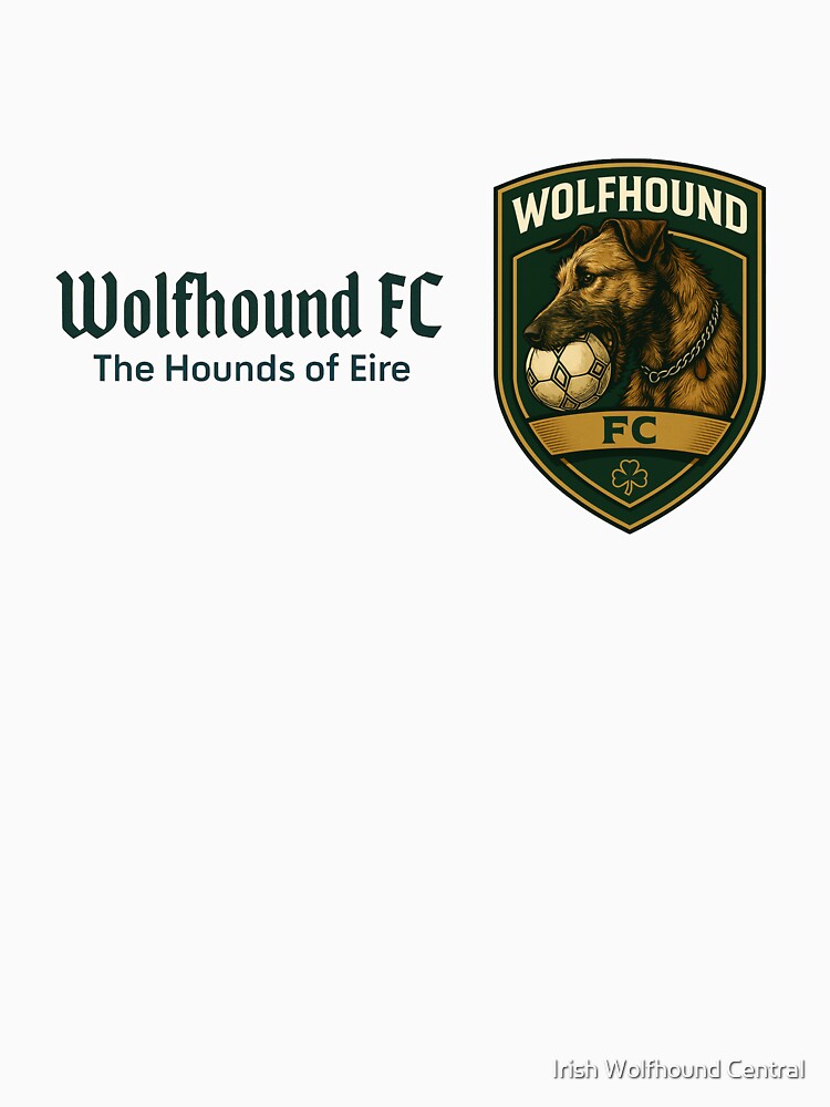 Wolfhound FC - Hounds of Eire - Irish Wolfhound with soccer ball in mouth by Irish Wolfhound Central