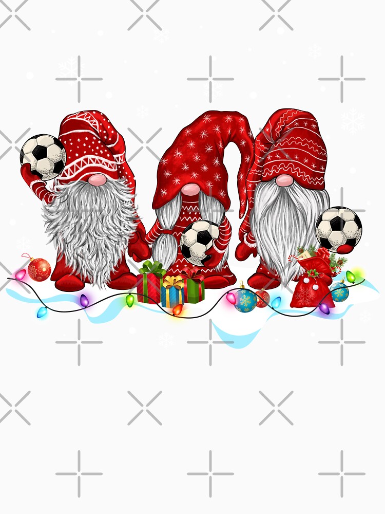 Funny Xmas Santa Red Gnomes Soccer Team Shirt Gnome Christmas Sports Lovers T Shirt by tuanitus