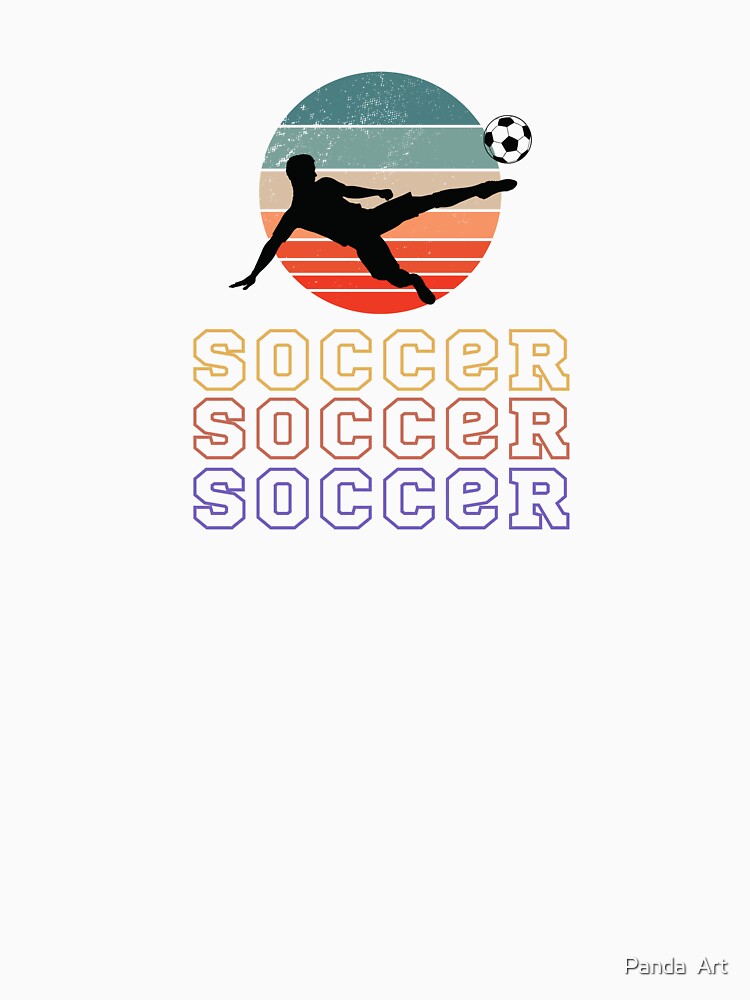 soccer kick vintage summer retro soccer repeat funny by Panda  Art