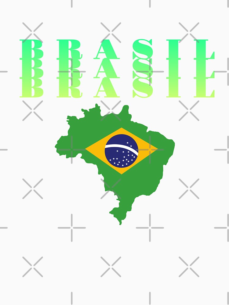 Brazilian Map with flag of the heart of Brazil by Lumia Creations