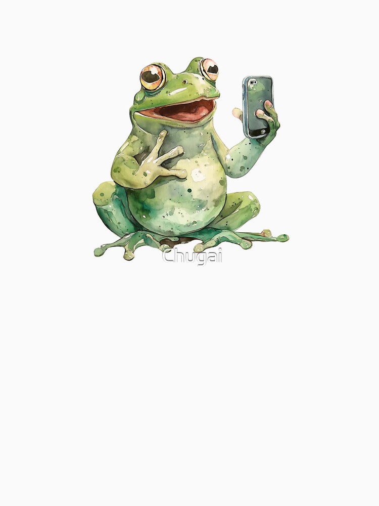 Cute Frog on a smart phone by Chugai