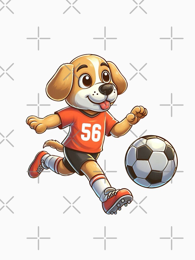 Dog playing football – Funny cartoon design for sports fans by Capus_Artwork