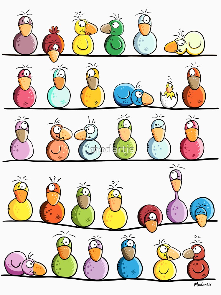 Funny Colorful Bird Farm by modartis