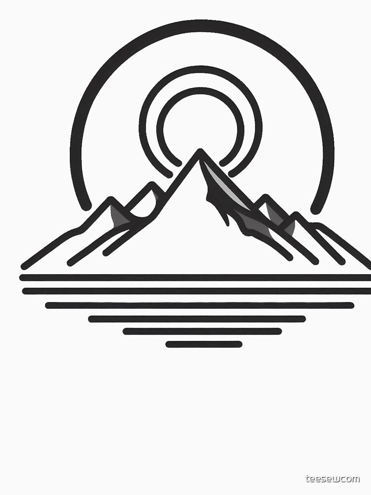 Minimal Line Mountain – Simple Nature Illustration by teesewcom