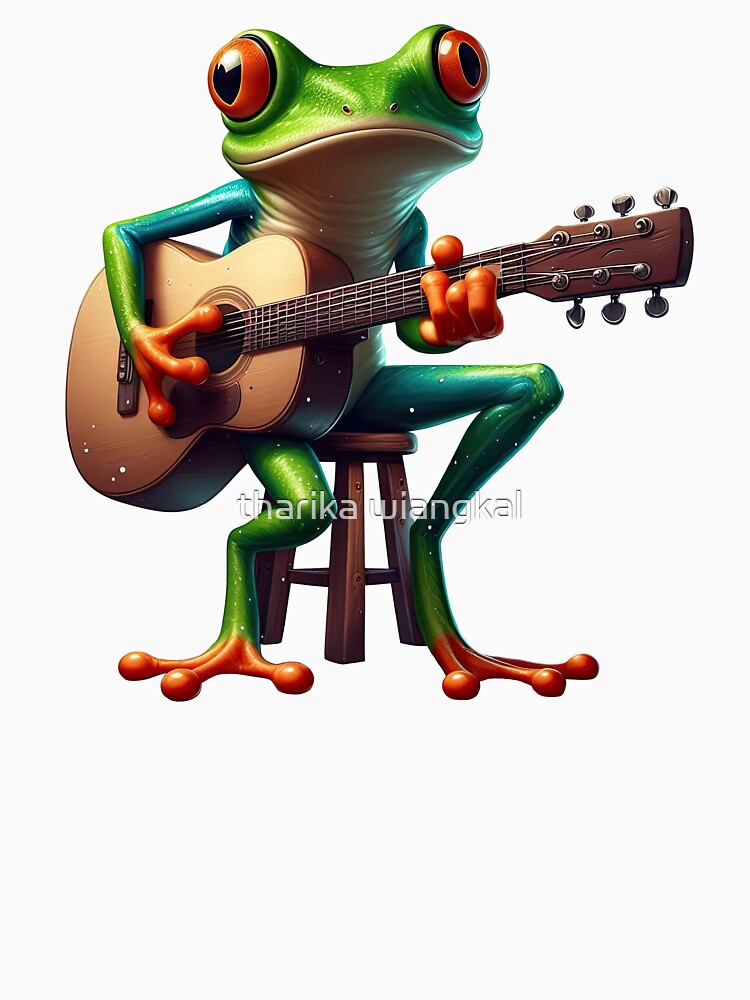 Groovy Frog Guitar Art – Vibrant and Quirky Design for Music Lovers by tharika wiangkal