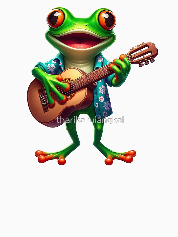 Artistic Frog Playing Guitar – A Perfect Blend of Music and Art by tharika wiangkal