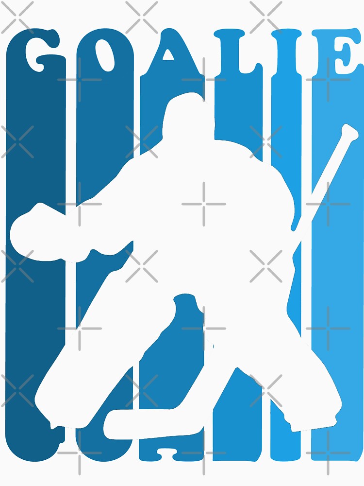 Retro 1980's Style Hockey Goalie Silhouette T-Shirt Goalie Hockey Sport by arcadetoystore