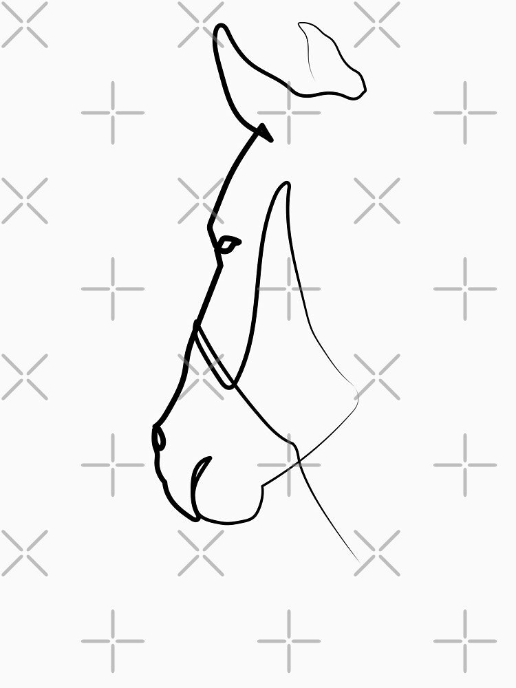 Horse - One Line Art Drawing by One-Line-Artist