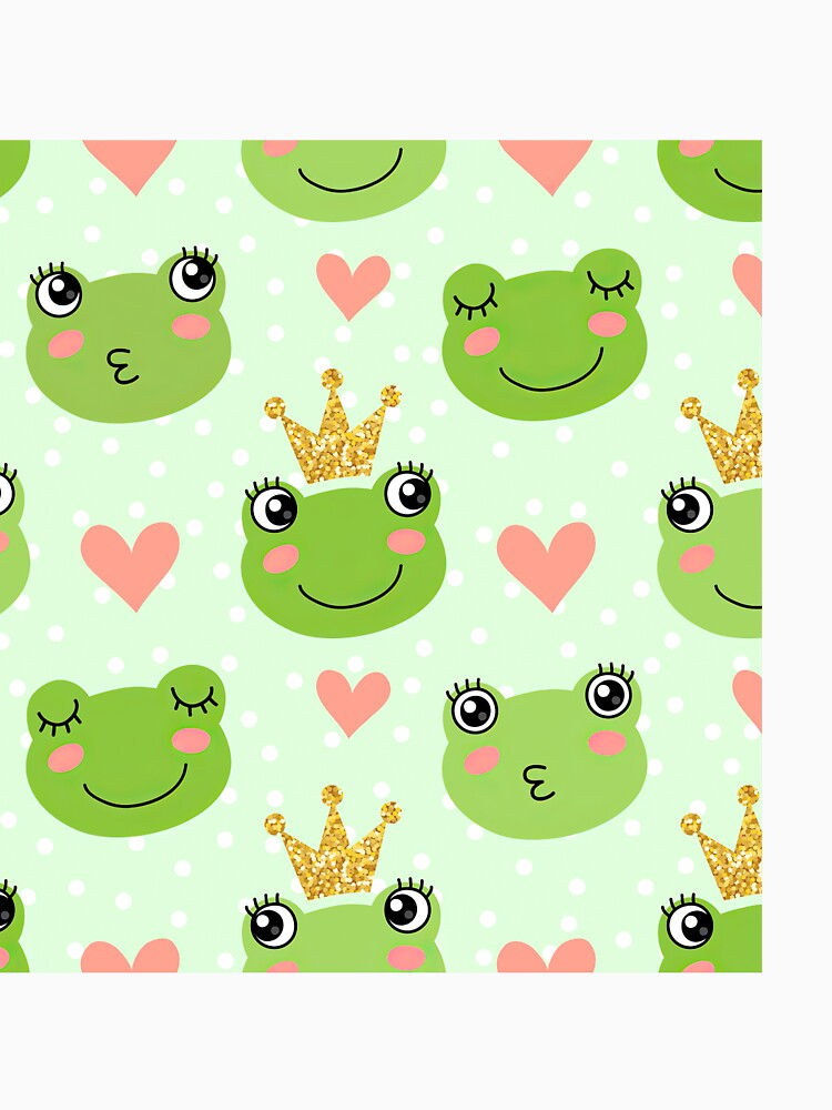 Frog With Glitter Crown On Polka Dot by ConcorStore