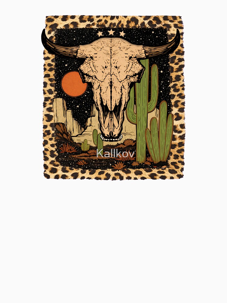 Western Desert Bull Skull Illustration by Kallkov