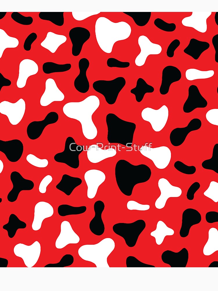 White Black Cow Pattern on Red Cow | Holstein Cow Pattern by Cow-Print-Stuff