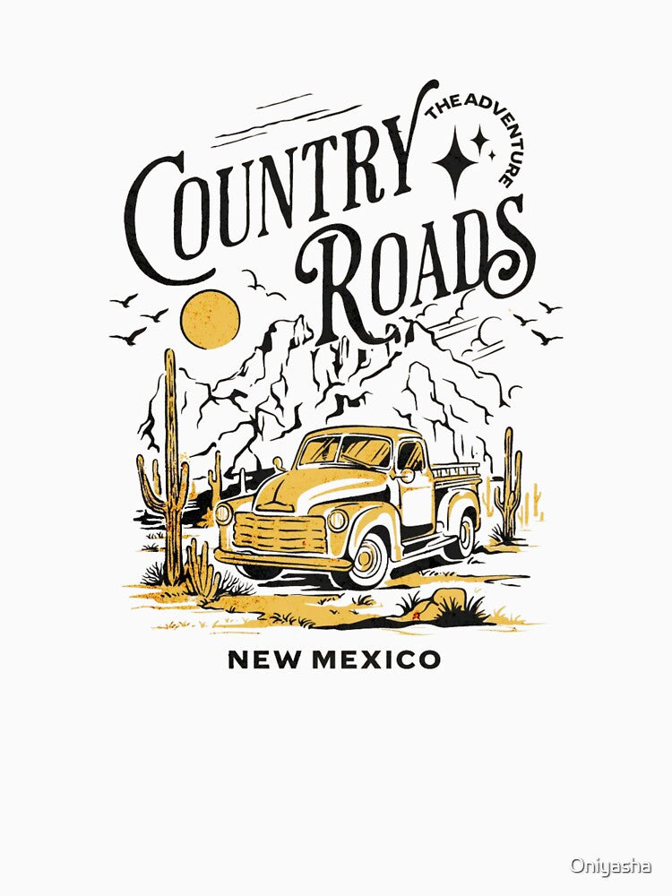 Country Roads New Mexico Desert Vintage Truck by Oniyasha