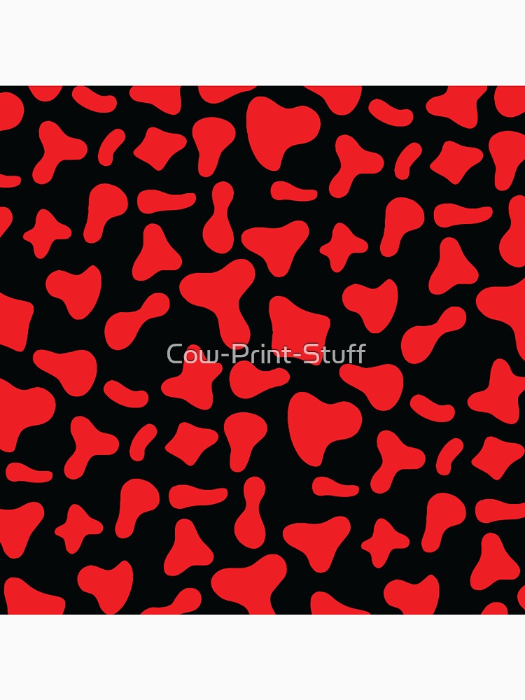 Red Cow Pattern on Black Cow | Holstein Cow Pattern by Cow-Print-Stuff