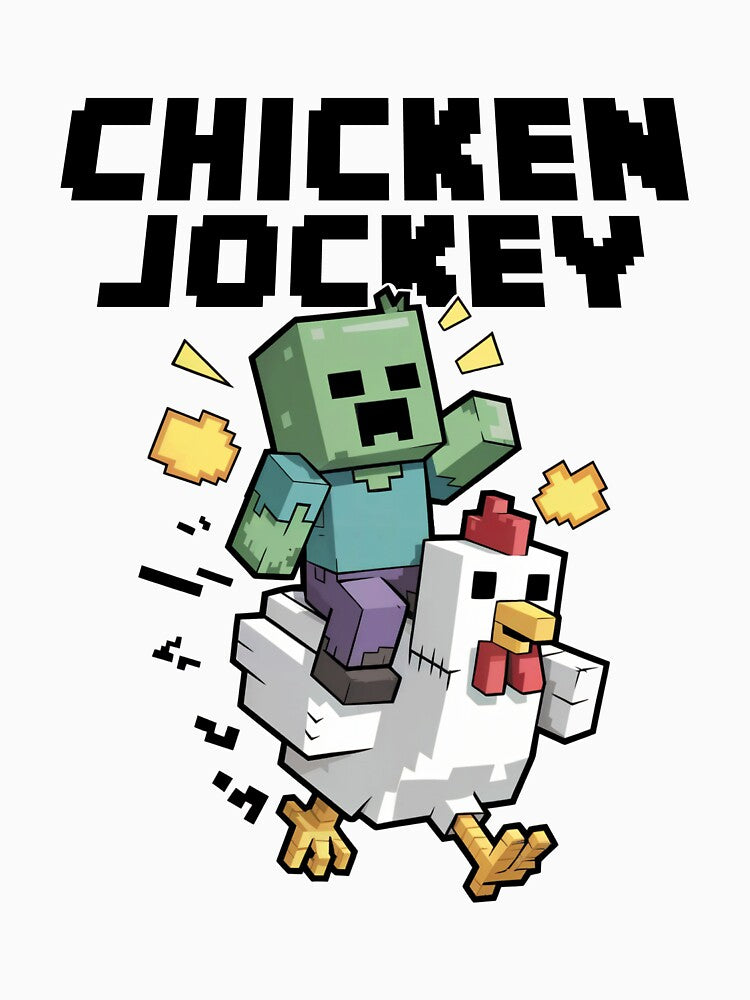 chicken jockey Funny Pixel by shopytee ⭐ ⭐ ⭐ (11k)