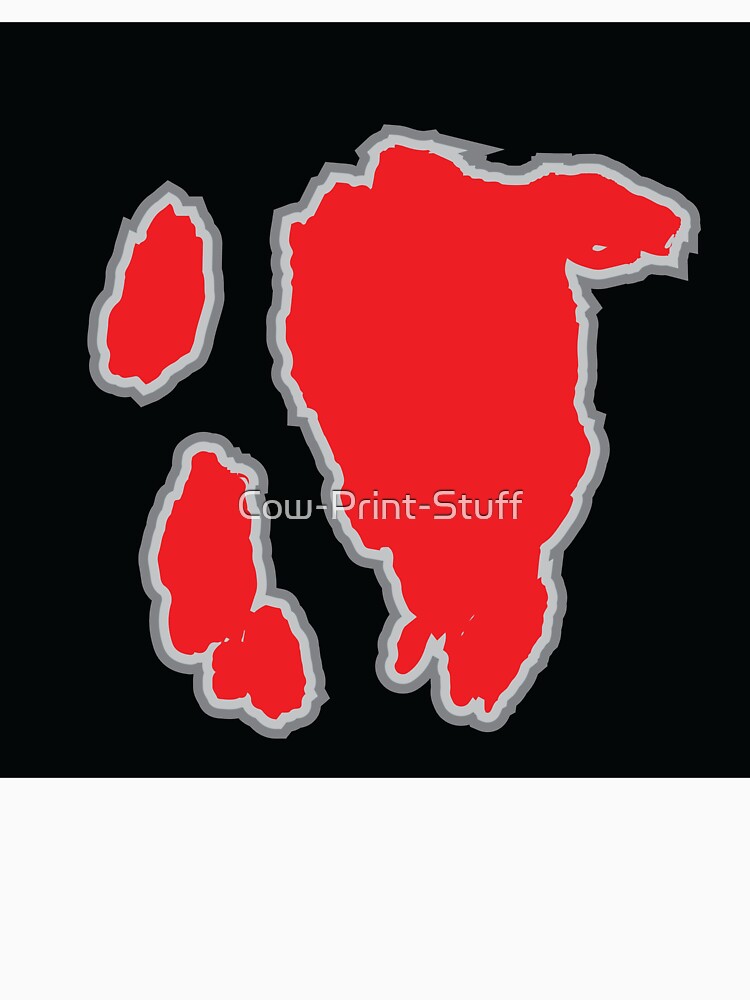 Big Red Cow Pattern | Black Cowhide Pattern by Cow-Print-Stuff