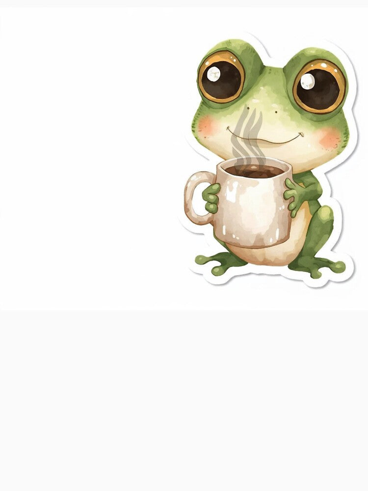 Cute Frog  with the Coffee Cup by Happy4uuuu