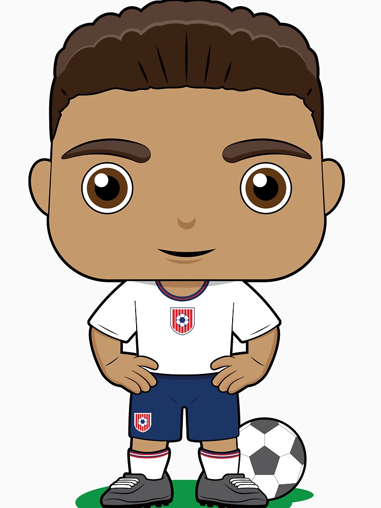 Cute soccer boy player design in blue white kit by essjaydesigns