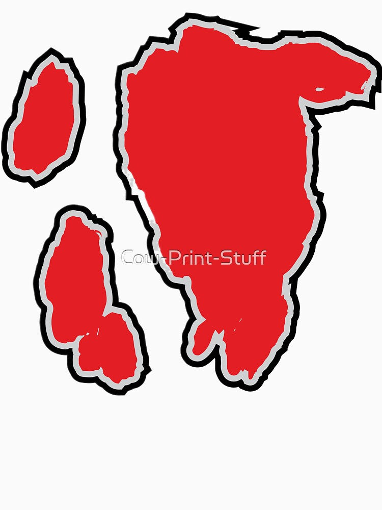 Big Red Cow Pattern | White Cowhide Pattern by Cow-Print-Stuff