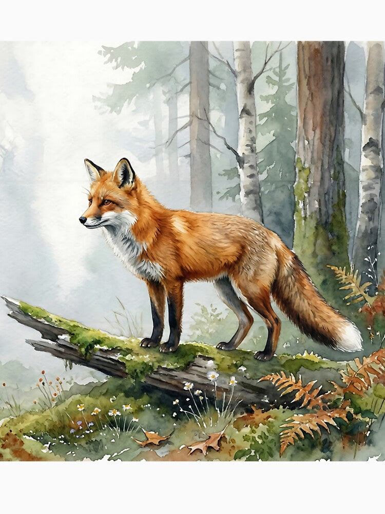Red fox in the mystical Nordic misty forest by Ratatosk-AI