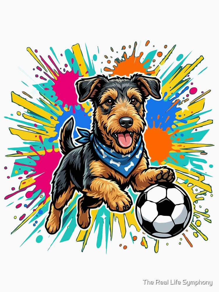 Airedale Terrier Soccer Dog – Cute Football Puppy Gift for Dog Lovers by The Real Life Symphony