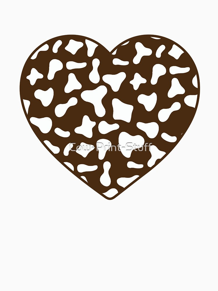 White Cow Pattern on Brown Cowhide | Brown Cow Skin Heart by Cow-Print-Stuff