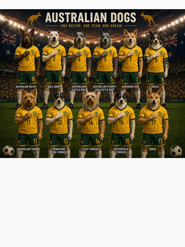 Australian Dogs World Cup 2026 | Soccer Team Fan Art Poster by WhatASunShine