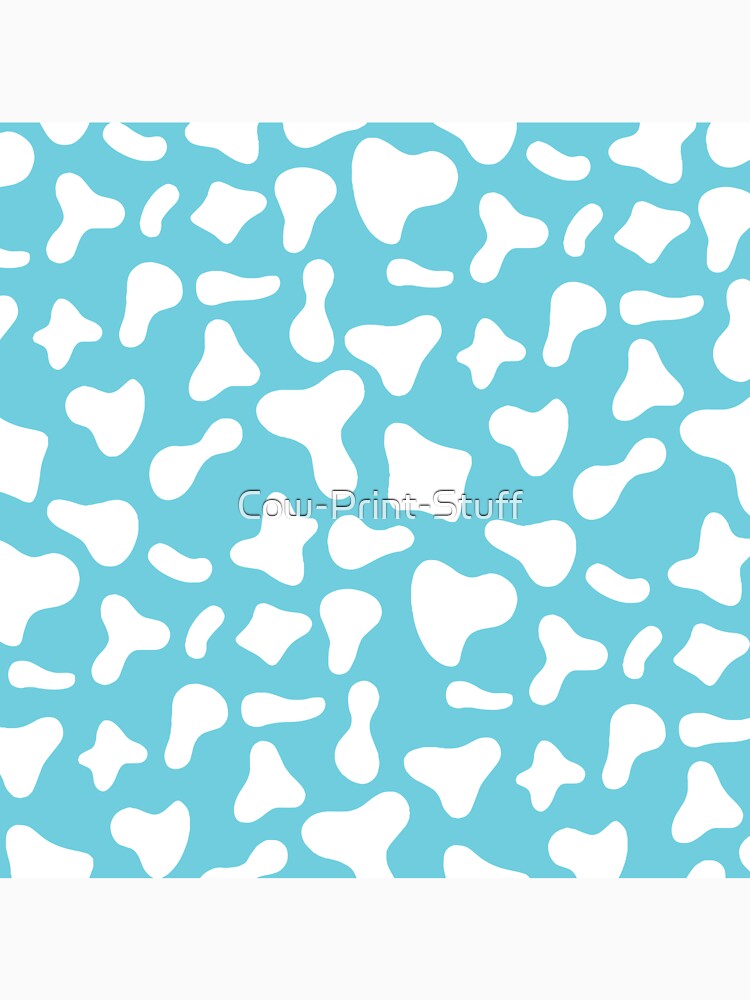 White Cow Pattern On Light Blue Cow | Holstein Cow Pattern by Cow-Print-Stuff