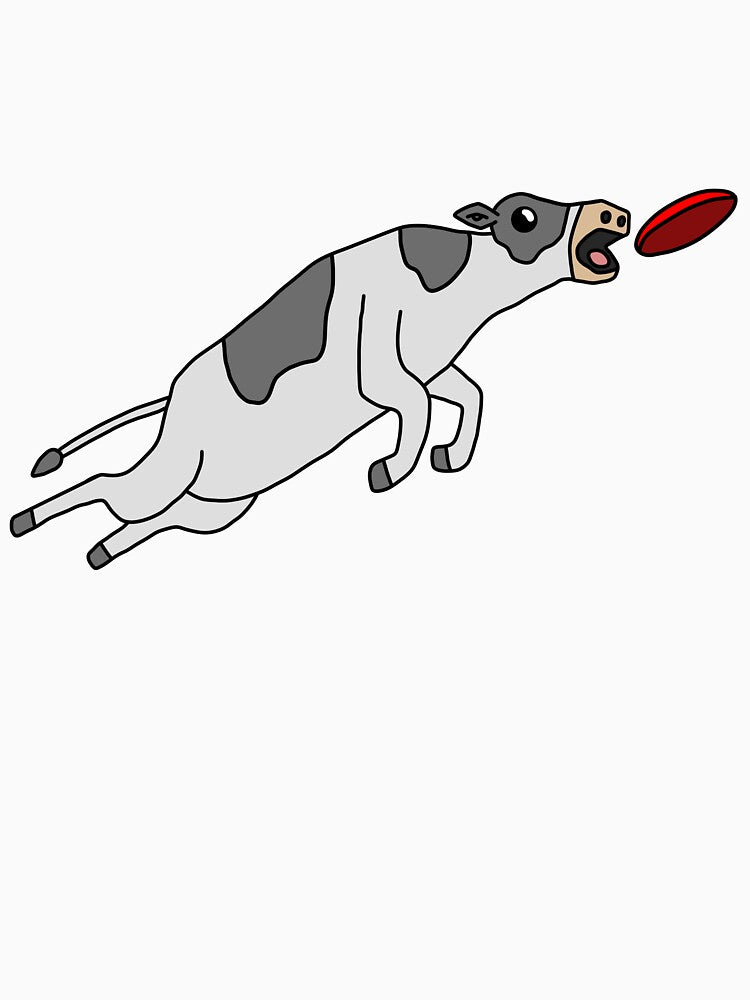 Cow catching frisbee by BeefHamPoultry