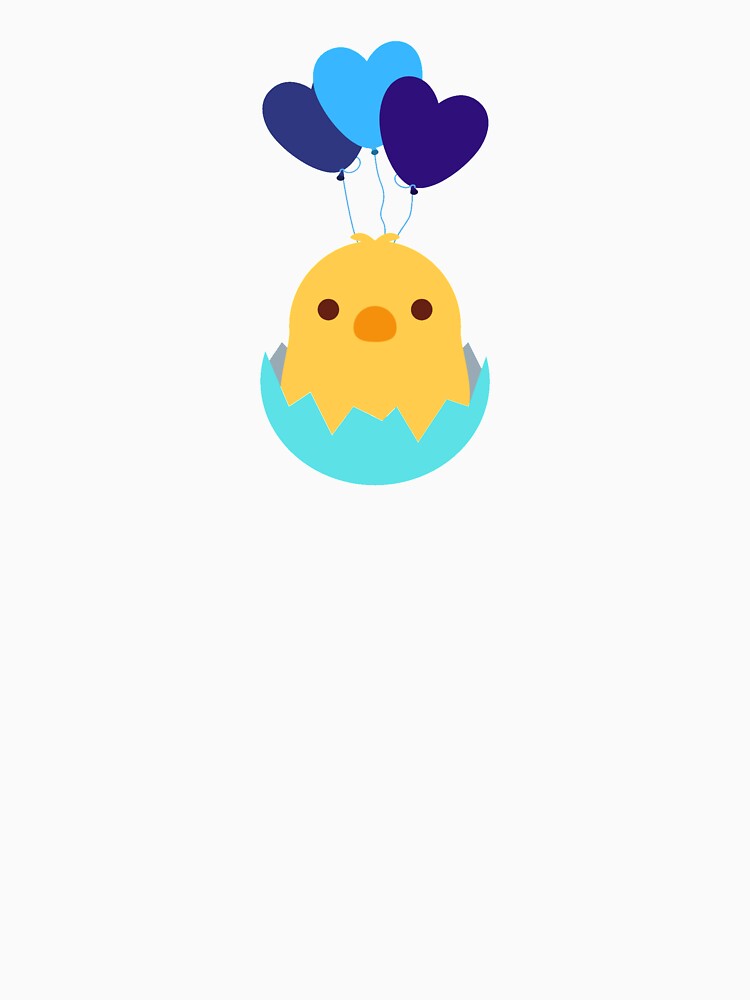 Cute Hatching Chick with Blue Balloons by Cluckin' Mad