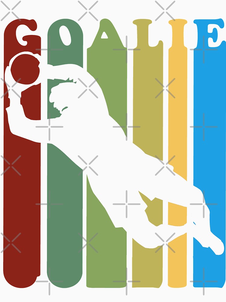 Retro 1970s Style Soccer Goalie Silhouette T-Shirt Goalie Soccer Sport by arcadetoystore