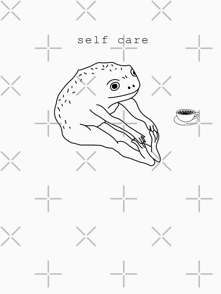 Self Care Frog  Drinking coffee by minstore