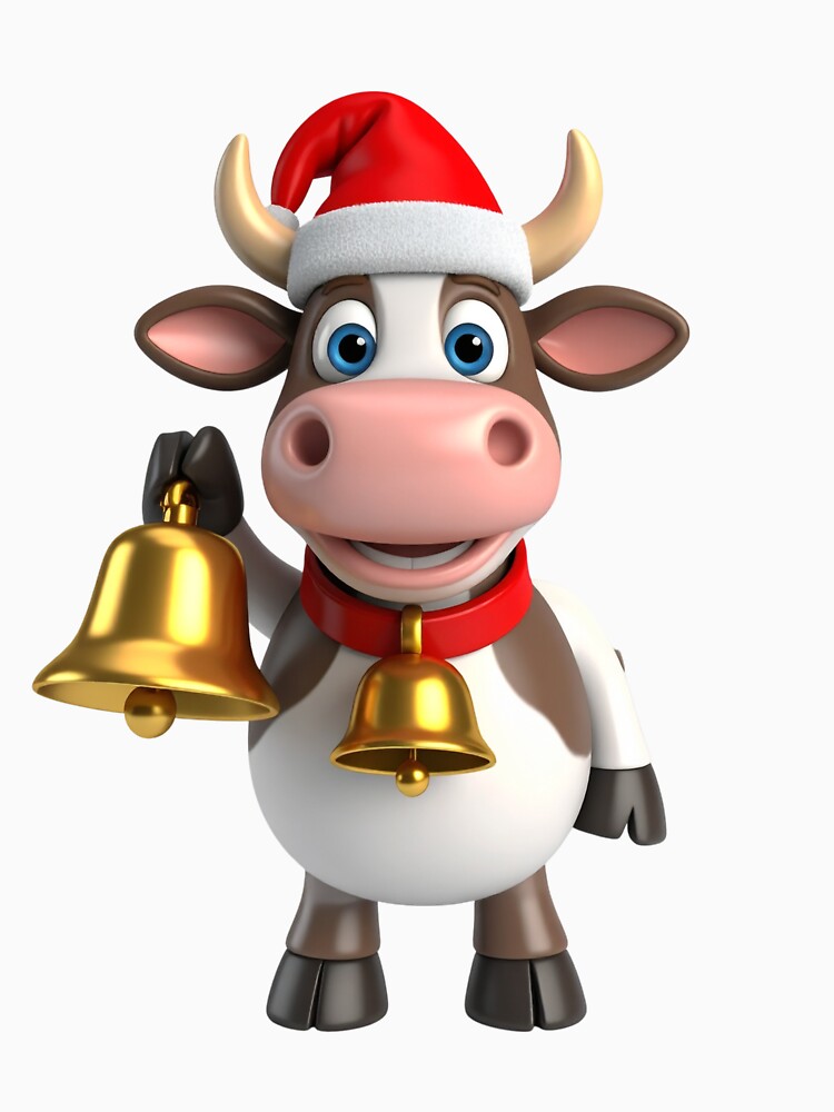 3D Cute Cow with Bell – Friendly Cartoon Farm Animal Design by PrintCreations9