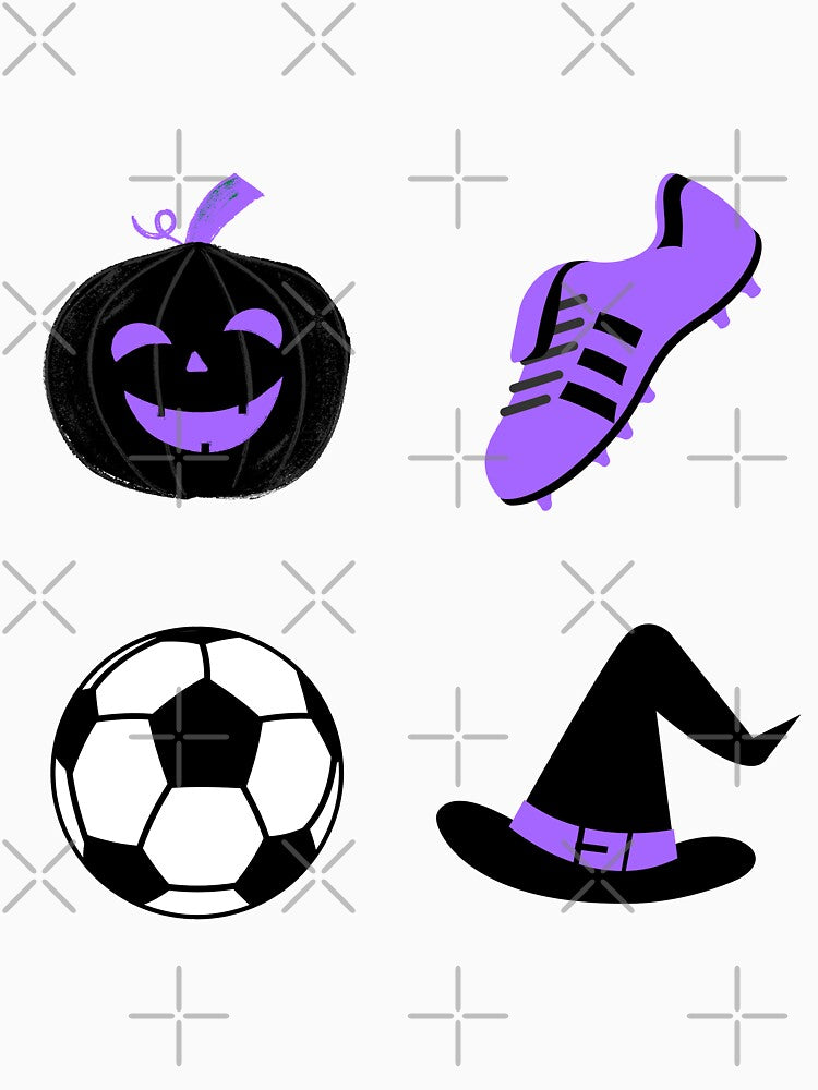 Kids Purple Girls and Boys Soccer Halloween - Soccer Ball and Boots by ijdesigns