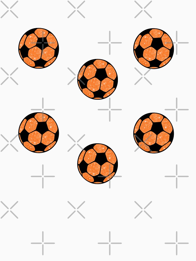Orange Preppy Glitter Soccer Ball Set Pack by wonderxwander