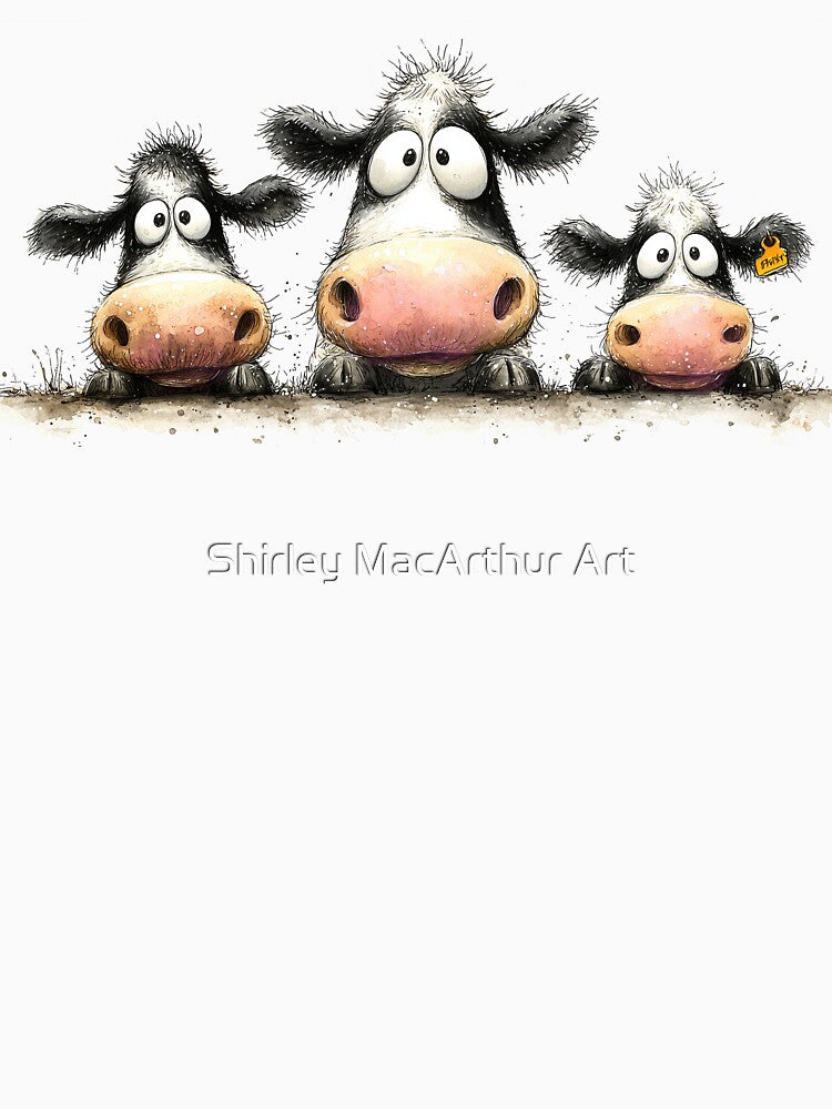 CoW PRiNT, ANiMaL PRiNT ' The Buttercups ' BY SHiRLeY MacARTHuR by Shirley MacArthur Art