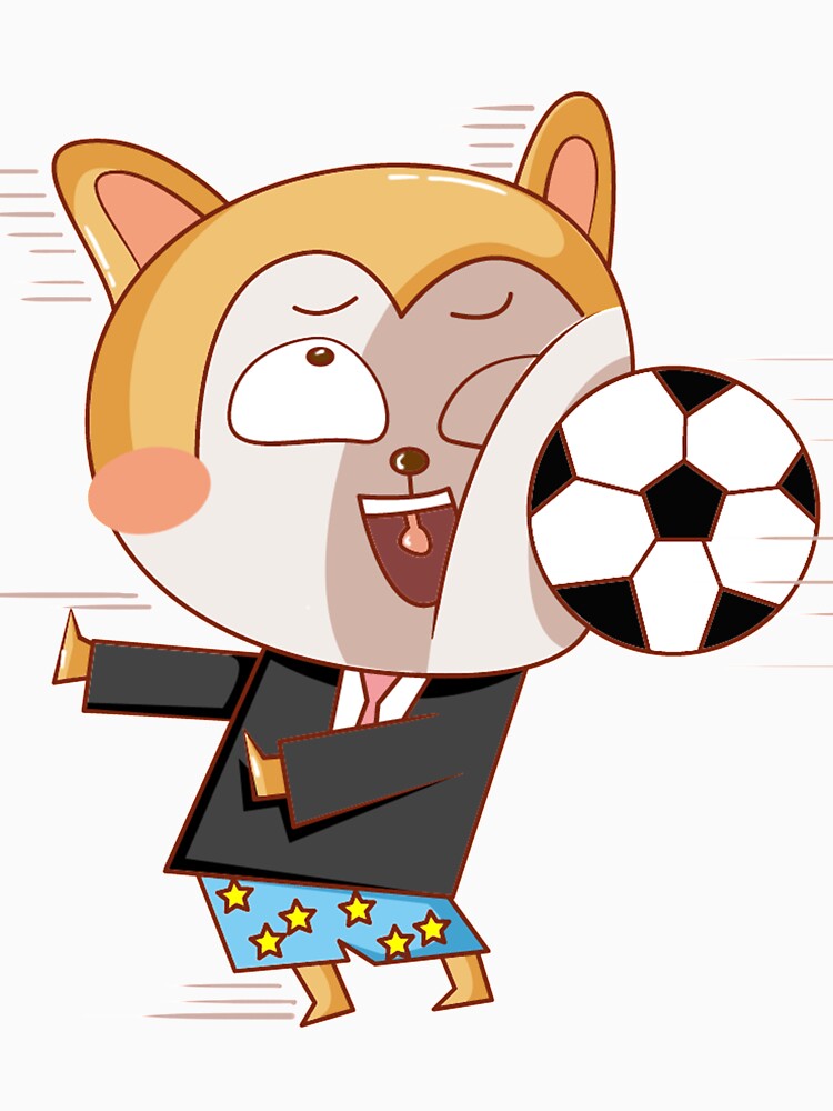 Japanese Shiba dog playing soccer by Phrassom