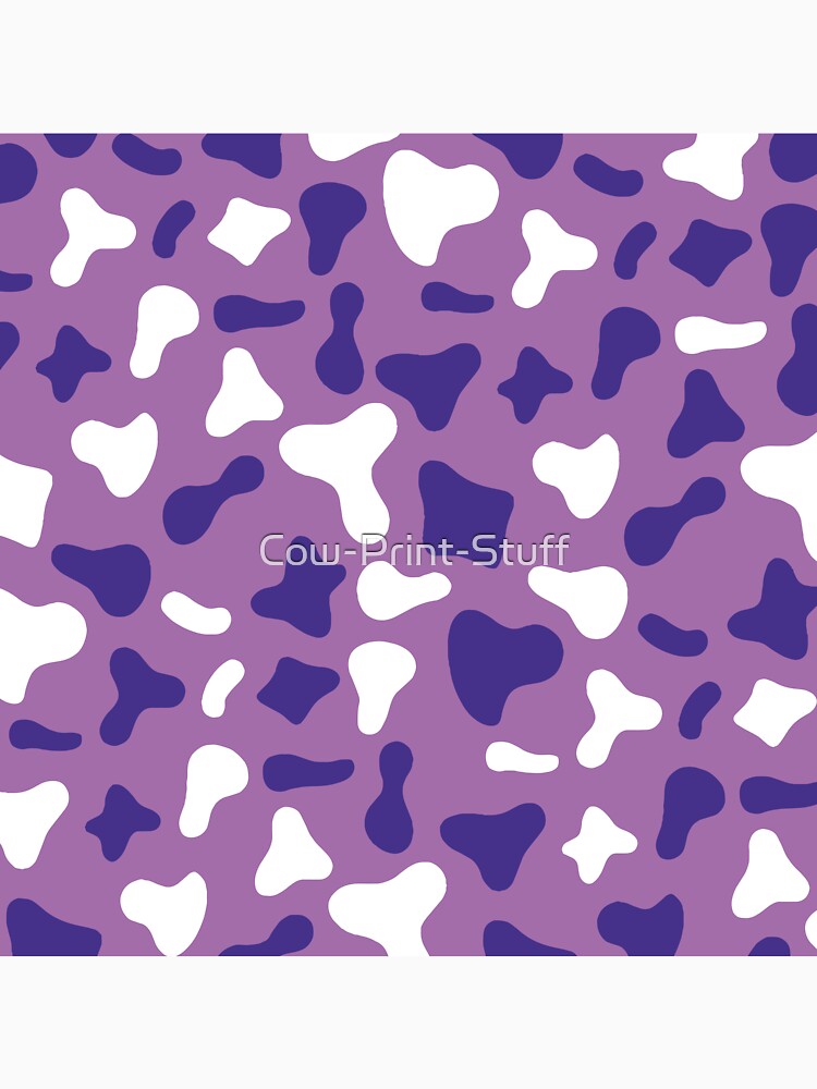 Purple White Cow Pattern On Violet Cow | Holstein Cow Pattern by Cow-Print-Stuff