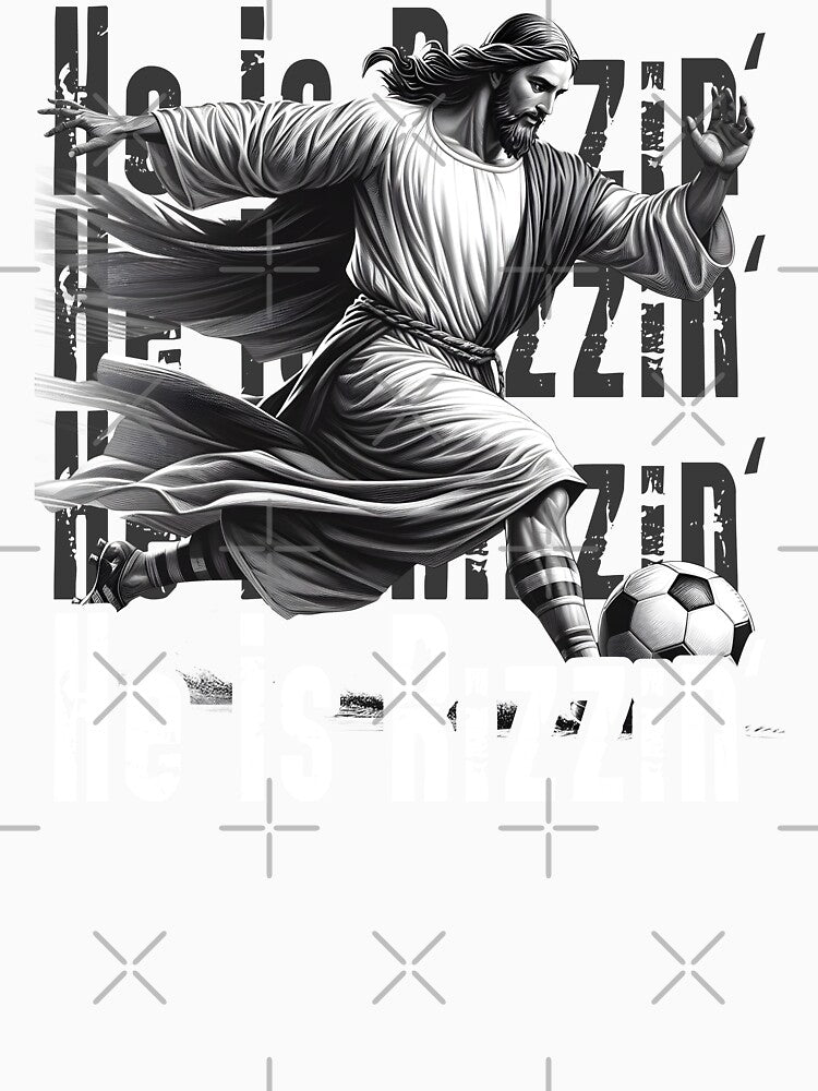 He is Rizzin Jesus Playing Soccer Funny Sport Christian by MTRBSK11