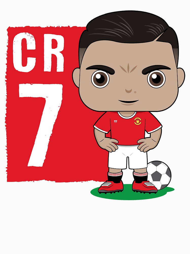 Cartoon Ronaldo CR 7 football soccer design by essjaydesigns