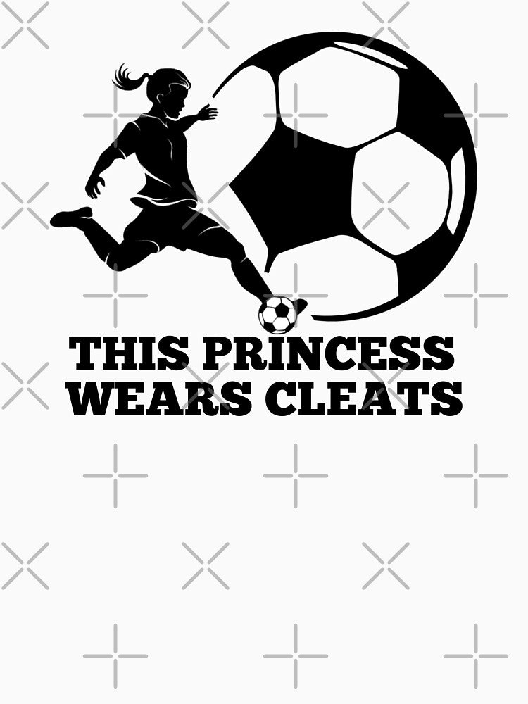 Female soccer player kicking girl silhouette / this princess wears cleats by portrait4you