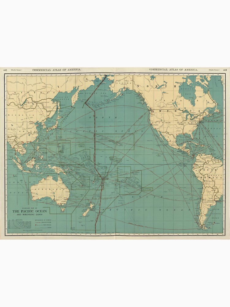Vintage Map of the Pacific Ocean (1924) by BravuraMedia