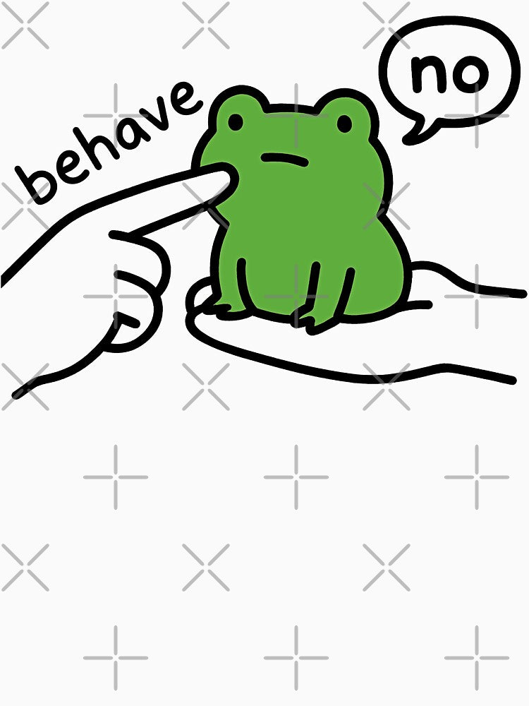 Dishonest Frog Funny Frog Meme Behave No Cartoon Design by gear-posters