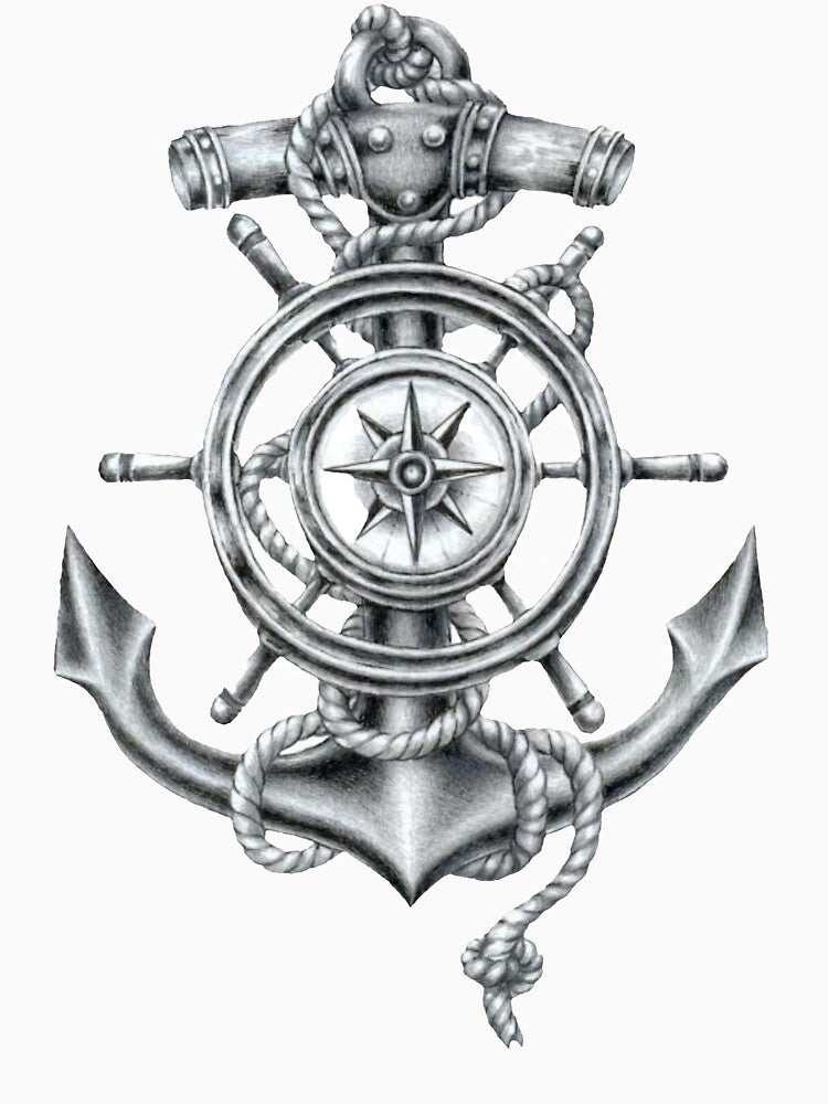 High Seas Anchor and Wheel Design by HighSeaT-Shirts