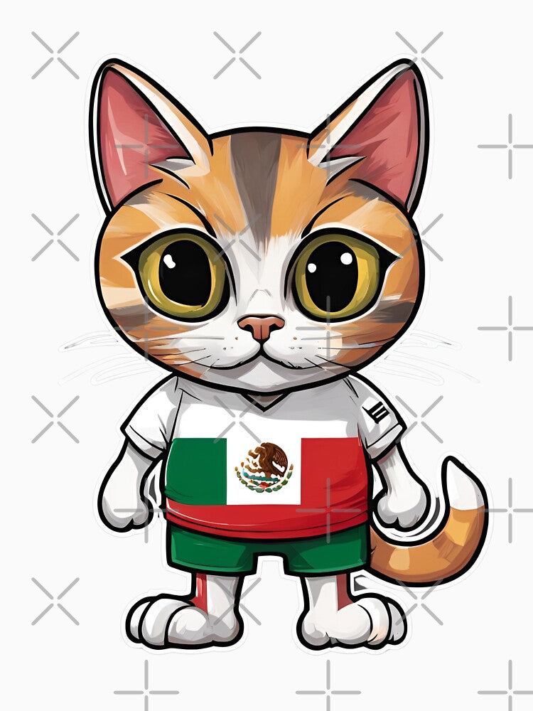 MEXICO Sports Team: a Cat wearing colours of Mexican Flag D26 by PerfectDay2Play