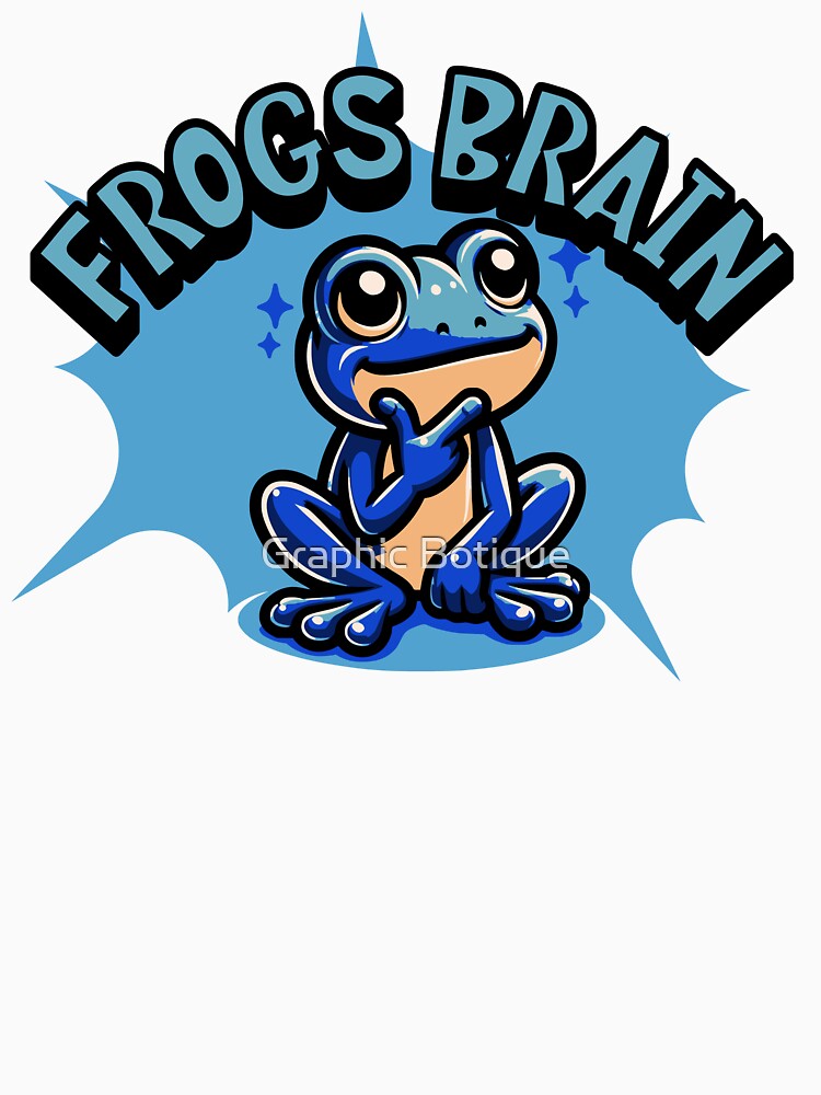 Funny Frog T-Shirt – Frogs Brain Meme Design – Cute Cartoon Amphibian Gift by Graphic Botique